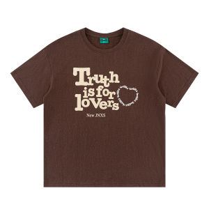 JNXS | Silver Flower Print Logo Loose Shoulder T-Shirt
