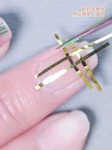 30 Rolls Nail Art 1mm Adhesive French Striping Stripes Tape Lines DIY Decals Sticker Decoration DIY 美甲饰品彩绘线镭射线带背胶指甲贴金银线