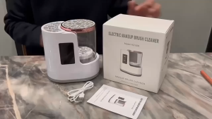 AURON 3IN1 เครื่องทําความสะอาดแปรงแต่งหน้าไฟฟ้า แบบพกพาอัตโนมัติ USB เครื่องสําอางค์แปรงเครื พร้อมแปรงแต่งหน้า ผู้ถือ