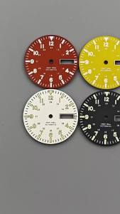Mặt Đồng Hồ GRAMOCK 29mm Với Cửa Sổ Lịch Ngày Kép Kim Đồng Hồ Màu Xanh Dạ Quang Đen Trắng Đỏ Vàng Xanh Lam Tùy Chọn Cho Bộ Máy NH36
