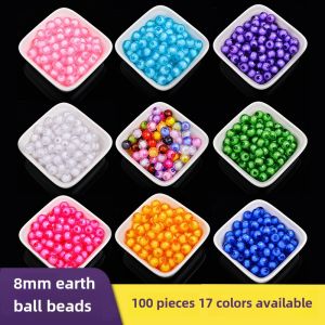8mm Earth Beads DIY Handmade Beaded Material 96 Surface a Material Acrylic Colorful Acrylic Beads Artificial Crystal Beads Fruit Plate