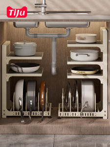 ชั้นเก็บห้องครัวอเนกประสงค์บ้านหม้อเครื่องปั้นดินเผาขาตั้งเครื่องครัวออแกไนเซอร์ตู้หลายชั้นติดพื้น