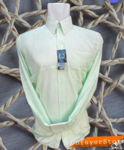 Wendya.T Kemeja Formal Reguler Warna Hijau mint✓Kemeja Pria Polos Lengan Panjang