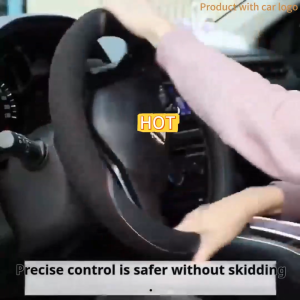 MG Car Steering Wheel Cover (D Shape Black) Leather Suitable for All MG Cars MG 3 5 6 7 ZS HS GS EHS EZS GT 38CM