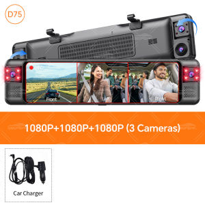 OBDPEAK D75 4CH 11" 1080P Rearview Mirror Camera 360° Dash Cam WiFi Infrared Night Vision 24H Parking Car DVR Video Recorder