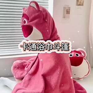 ผ้าเช็ดตัวลายการ์ตูนดิสนีย์สำหรับเด็ก ผ้าคลุมอาบน้ำแบบมีฮู้ด ดูดซับน้ำได้ดี แห้งเร็ว กันลื่น
