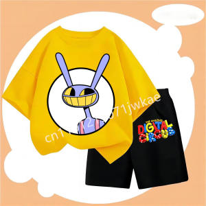 Boys Girls Summer Casual Clothing New The Amazing Digital Circus Children T Shirt Set Anime Cartoon Printed Short Two Piece Suit