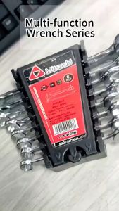 Mitsushi Kunci Ring Pas Set 8 Pcs Lengkap Murah 8-19mm Kunci Ring Set Multifungsi Combination Double Open Ring Spanner Wrench Perbaikan Otomatis Alat