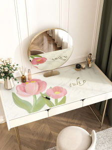 Luxurious Leather Desk Mat Waterproof Oil-resistant Nail Art Makeup Table Protection Pad Simple Modern PVC Material Home Fabric