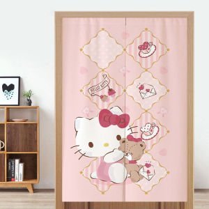 Kitty Cat Princess Style Bedroom Bathroom Door Curtain Partition Cute Cartoon Semi-Open Home Decor Fabric Door Curtain