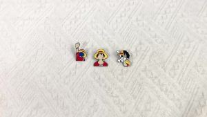 Bandai | Anime Pirate Character Enamel Pins Straw Hat Boy Metal Lapel Brooches Cartoon Skull Logo Decorative Pins Fans Collectors
