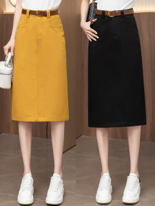 High Waist A-Line Mini Skirt Womens Mid-Length Summer New Style Denim Skirt Wrap around Skirt Cotton Polyester Blend