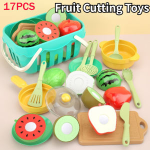 17PCS Simulation Kitchen Pretend Toy Plastic Classic Game Montessori Educational Toy For Children Gift Cutting Fruit