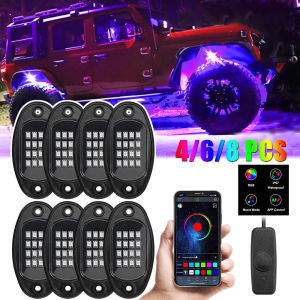 EKLEVA 12V แชสซีรถไฟ RGB โคมไฟ LED บลูทูธสมาร์ท Cartronics เรือรถจี๊ปรุ่น Off Road 4x4