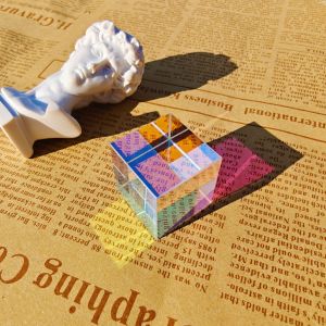 Sun Catcher Prism Mirror Color Heart Light Cube Glass Refraction Colorful Light Transmission Crystal Ball Decoration