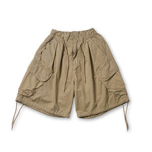Summer Japanese Khaki Parka Shorts Mens Trendy Casual Loose Straight-leg Large Pocket Drawstring Wide-Leg Half Pants
