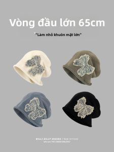 BILLI ZILLY | Mũ trùm đầu hình bướm dáng rộng mùa hè mới cỡ lớn cho nữ Mũ đi biển phong cách thường ngày bằng vải cotton có viền gấp