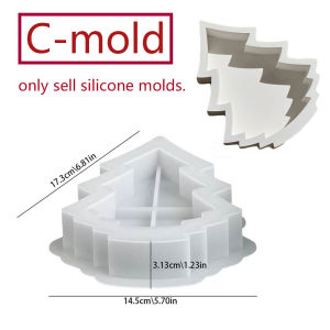 Christmas Tree Shape Candle Bowl Cement Silicone Mold DIY Storage Tray Gypsum Resin Candle Clay Mould XMAS Decoration