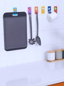 Multi purpose Cute Cartoon Self Adhesive Wall Hook & Drill free Stick Wall Hanger (Random Color)