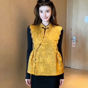 Elegant Fashionable Women Vest Yellow