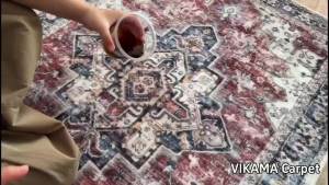VIKAMA American Persian Machine Washable Carpet Low Pile Soft Non-Slip Welcome Doormat Home Decor Bathroom Kitchen Rug