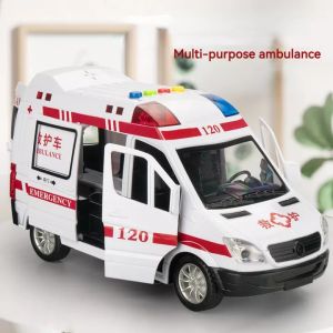 【WJ】1:16 Large 120 ambulance childrens story music early education inertia puzzle fire police car toys