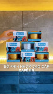 Phin nhôm trắng cao cấp - CAFÉ IIN - pha cà phê tại nhà - dập hoạ tiết mang bản sắc Việt (Tặng kèm hộp)