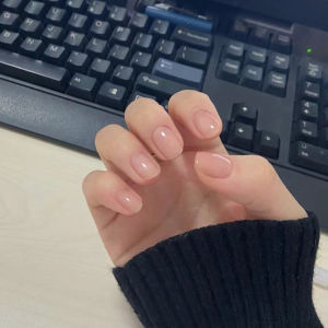 Short Nude Wear Finished Nail Beauty Patch Minimalist Easiest for Match Fake Nails Plain Students Pregnant Women Durable Detachable