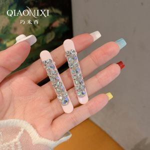 Luxurious Crystal Edge Clip Fashionable Diamond Shiny Hair Fringe Duckbill Hair Clip Simple Match All New 2025 Elegant Hair Accessories