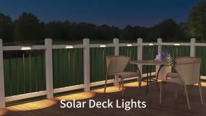Solar Fence Light Solar Deck Light Solar Garden Light 4 High Bright LEDs Lens IP65 Waterproof Auto Dusk to Dawn 500mAh Battery