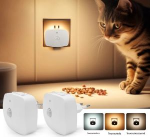 Motion Sensor Led Night Light EU US Plug อินฟราเรด Smart Sensor โคมไฟติดผนังห้องนอนห้องน้ําห้องโถงห้องครัวเด็ก Nightlight 220V 110V