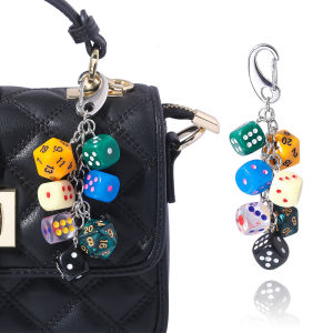 Vintage Dice Keychain Bag Charm Accessories Waist Charms Dice Zinc Alloy Ironworks Knot Buckle Design Belt Buckle Bag Pendant