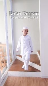 Baju Koko Anak Laki Laki Warna Putih Setelan Muslim Lengan Panjang EMRAN