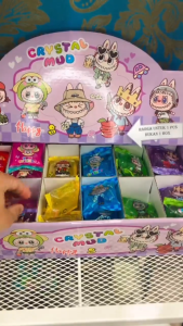 Slime Bantal Crystal Mud Karakter Labubu Warna-Warni/Slime Labubu Glitter murah