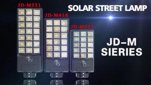 รุ่นใหม่ปี2024 JD Jindian ของแท้ 100% โคมไฟถนนโซล่าเซลล์ แสงขาว 21 ช่อง 420 Leds รับปรับต่อสุด สว่างคงที่/เซ็นเซอร์ ตรวจสอบการเคลื่อนไหว