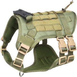 Reflective Military Dog Harness Vest Adjustable Tactical Dog Harness for Big Dog Strong Heavy Duty