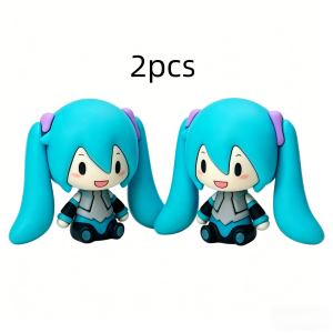 Bandai | Hatsune Miku Chibi Figure Desktop Decoration Cute Anime Character Collectible Model Sitting Pose Gift for Fans Room Display