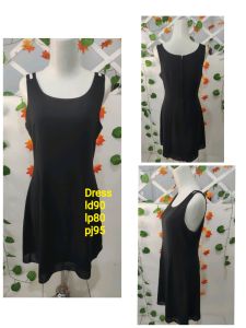 Dress tnpa lengan hitam