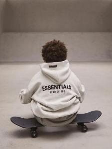 เสื้อสเวตเตอร์มีฮู้ด Essentials ทรงหลวม ผ้าขนแกะ ทรงหลวม ฤดูใบไม้ร่วง/ฤดูหนาว สำหรับเด็ก วัสดุผ้าฝ้ายผสมโพลีเอสเตอร์