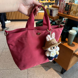 Red Nylon Tote Bag Womens Small Handbag Commuting Lunch Bag Waterproof Spring Summer Casual Single Shoulder Crossbody Bag