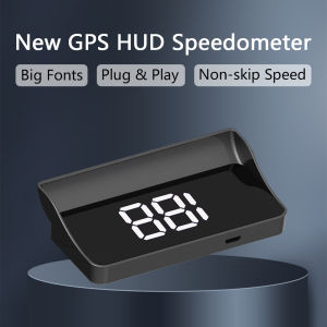 RYSJM | W1 Digital Speedometer Displays Speed Speedometer GPS KMH Large Screen with Green and White LED Display Car HUD Plug and Play