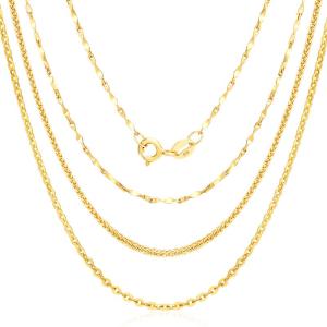 Non-Fading 18k Gold Plated 925 Silver Necklace Female No Pendant