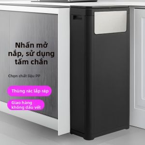 Double-Lid Waste Receptacle with Barrier