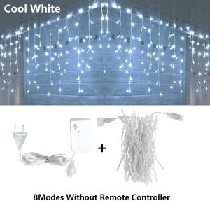 3.5M-40M LED Icicle Curtain String Fairy Lights Garland Outdoor Christmas Lights New Year Birthday Wedding Street Holiday Decor