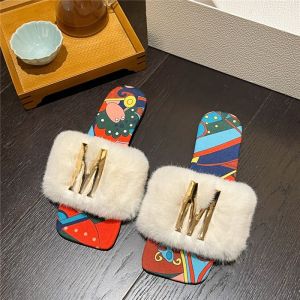 Office Fashion Fur Slippers Womens Spring Summer New Style Flat Bottom Air Conditioned Room Cool Slippers Korean Version