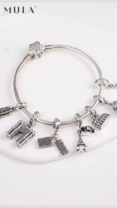 Chất Liệu Bạc 925 Paris Tháp Eiffel Hạt Charm Mặt Dây Chuyền Cho DIY Trang Sức Phù Hợp Với Vòng Tay & Dây Chuyền Nữ Quà Tặng
