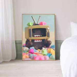 Moetch | Cute Domo-Kun Classic Movie Anime Posters Sticky HD Quality Wall Art Retro Posters For Home Kawaii Room Decor