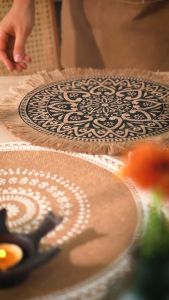 Table Placemat Round Lace Table Placemat Nordic Style (ABKA-010)