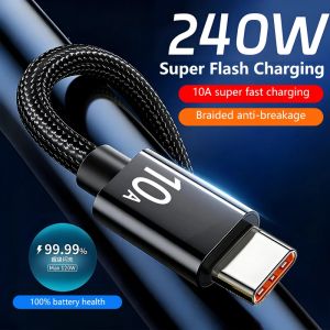 10A 240W Cable Fast Charging Cable Highspeed Data Transfer Braided Charge Cable 1/1.5/2/3M C To C Quick Charging Cable For Phone