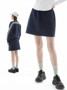 Womens Spring and Summer A-line Skirt with Air Layer and Elastic Waist
